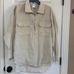Offline by Aerie Beige Corduroy Top